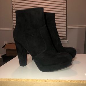 Black heeled ankle booties